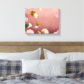 Elegante Ginkgo bladeren roze & goud Canvas Afdruk (Insitu (Slaapkamer))