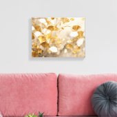 Elegante Ginkgo bladeren wit, beige, goud Canvas Afdruk (Insitu (Woonkamer))