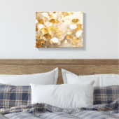 Elegante Ginkgo bladeren wit, beige, goud Canvas Afdruk (Insitu (Slaapkamer))