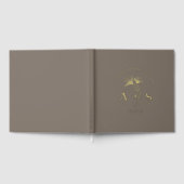 Elegante Ginkgo Bladeren Zandsteen Trouwfolie Gastenboek (Volledig)