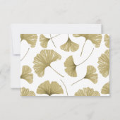 Elegante Ginkgo Leaf Wedding RSVP Kaart (Achterkant)