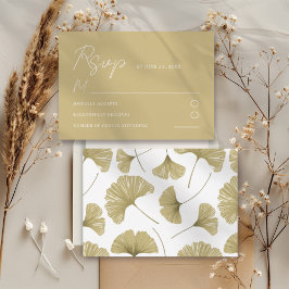 Elegante Ginkgo Leaf Wedding RSVP Kaart