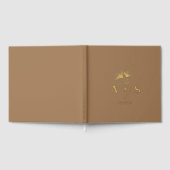 Elegante Ginkgo verlaat Mocha Brown bruiloft Folie Gastenboek (Volledig)