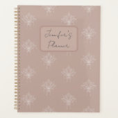 Elegante gips roze perzik  bloemen Lotus Planner (Voorkant)