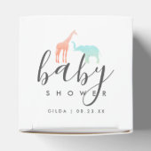 Elegante Giraffe Olifant Baby Shower Bedankdoosjes (Bovenkant)