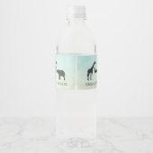 Elegante Giraffe Olifant Baby Shower Waterfles Etiket (Achterkant)