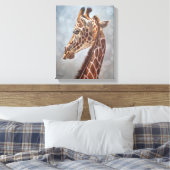 Elegante giraffe portret schilderij klein canvas afdruk (Insitu (Slaapkamer))