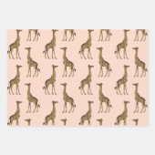 Elegante Giraffe Safari in Blush Inpakpapier Vel (Voorkant 3)