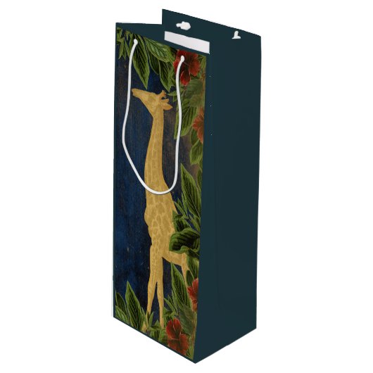 Elegante Giraffe Wijn Cadeautas (Voorkant Gekanteld)