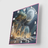 Elegante giraffen onder de maanverlichte Afrikaans Vierkante Klok (Hoek)