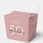 Elegante Girly 50 & Fabulous Birthday Dusty Pink Bedankdoosjes (Voorkant)