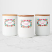 Elegante Girly Chic Floral Custom Zelfgemaakte Coo Voedselcontainer Etiket (Flessen)