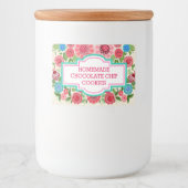 Elegante Girly Chic Floral Custom Zelfgemaakte Coo Voedselcontainer Etiket (Voorkant)