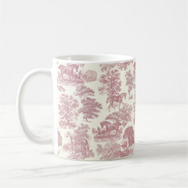 Elegante Girly Chic Roze Paarden Bomen Toile Koffiemok