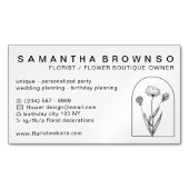 Elegante Girly Dandelion Bloemist Professional Magnetisch Visitekaartje (Voorkant)
