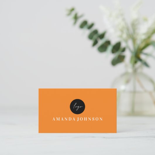 Elegante Girly Day Spa en Salon LOGO Sinaasappel Visitekaartje (Staand voorkant)