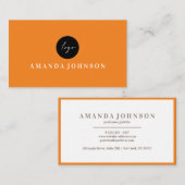 Elegante Girly Day Spa en Salon LOGO Sinaasappel Visitekaartje (Voorkant / Achterkant)