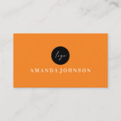 Elegante Girly Day Spa en Salon LOGO Sinaasappel Visitekaartje (Voorkant)