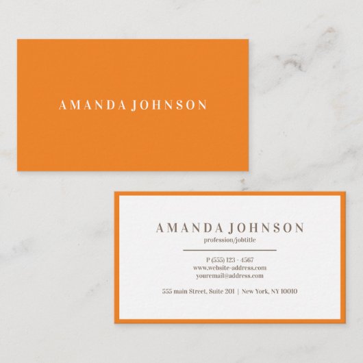 Elegante Girly Day Spa en Salon Sinaasappel Visitekaartje (Voorkant / Achterkant)