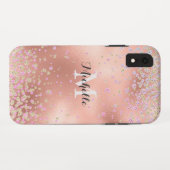 Elegante Girly Faux Roos Gold Folie Gepersonalisee Case-Mate iPhone Case (Achterkant (horizontaal))