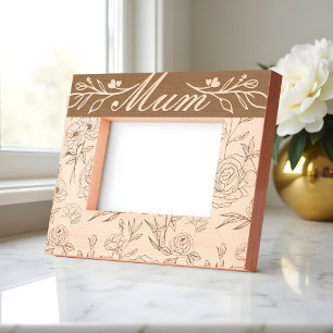 Elegante Girly Floral & Foliage Patroon Mum Gegraveerde Lijstjes