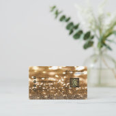 Elegante Girly Gold kralen gordijnen Glitter QR-co Visitekaartje (Staand voorkant)