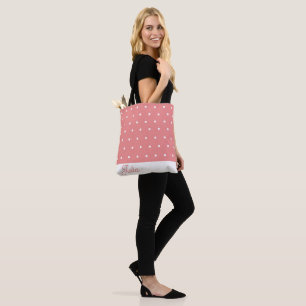 Elegante Girly Modern Polka patroon gepersonalisee Tote Bag