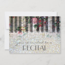 Elegante girly muziek recital kaart