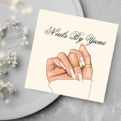 Elegante Girly Nail Salon Nail Technician Manicure Vierkante Visitekaartje