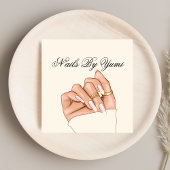 Elegante Girly Nail Salon Nail Technician Manicure Vierkante Visitekaartje
