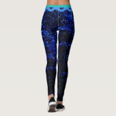 Elegante Girly Navy Blue Sparkle Glitters Abstract Leggings (Achterkant)