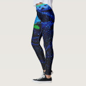 Elegante Girly Navy Blue Sparkle Glitters Abstract Leggings (Links)