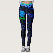 Elegante Girly Navy Blue Sparkle Glitters Abstract Leggings (Voorkant)