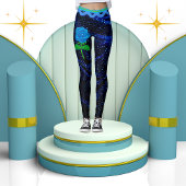 Elegante Girly Navy Blue Sparkle Glitters Abstract Leggings