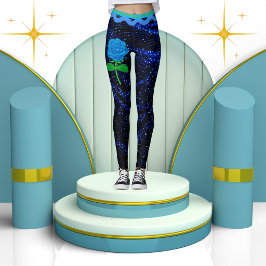 Elegante Girly Navy Blue Sparkle Glitters Abstract Leggings