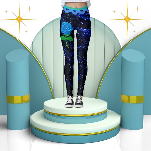 Elegante Girly Navy Blue Sparkle Glitters Abstract Leggings