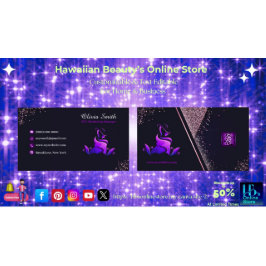 Elegante Girly Paarse Navy Glitter QR-code Visitekaartje