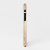 Elegante Girly Peach Gold Glitter Pattern Monogram iPhone Hoesje (Linkerkant)