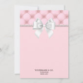 Elegante Girly Pink Pearls White Bow 16e verjaarda Kaart (Achterkant)