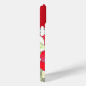 Elegante girly pioen rood bloemenmonogramable Case-Mate iPhone case (Achterkant / Rechts)