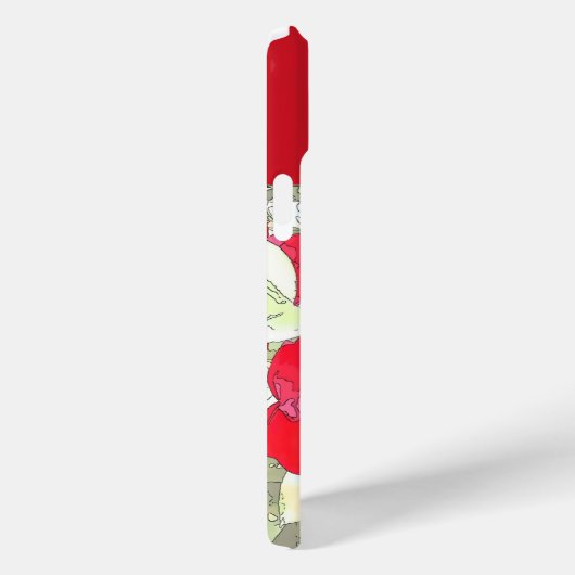 Elegante girly pioen rood bloemenmonogramable Case-Mate iPhone case (Achterkant / Rechts)