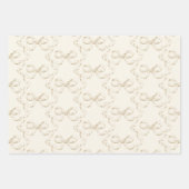Elegante  Girly Preppy Bows Roze Toile Inpakpapier Vel (Voorkant 3)