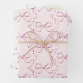 Elegante  Girly Preppy Bows Roze Toile Inpakpapier Vel (In situ)
