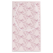 Elegante  Girly Preppy Bows Roze Toile Klein Cadeauzakje (Achterkant)