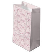 Elegante  Girly Preppy Bows Roze Toile Klein Cadeauzakje (Achterkant Gekanteld)