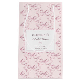 Elegante  Girly Preppy Bows Roze Toile Klein Cadeauzakje