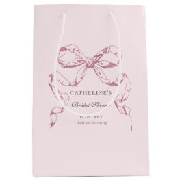 Elegante  Girly Preppy Bows Roze Toile Medium Cadeauzakje
