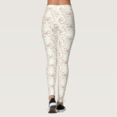 Elegante Girly Preppy Roze Bogen op Ivoor Leggings (Achterkant)