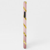 Elegante Girly Roze & Goud Glitter Patroon Monogra iPhone Hoesje (Rechterkant)