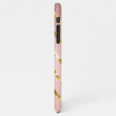 Elegante Girly Roze & Goud Glitter Patroon Monogra iPhone Hoesje (Linkerkant)